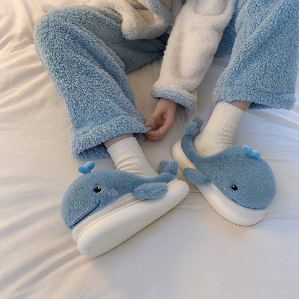 Whale Cozy Slippers