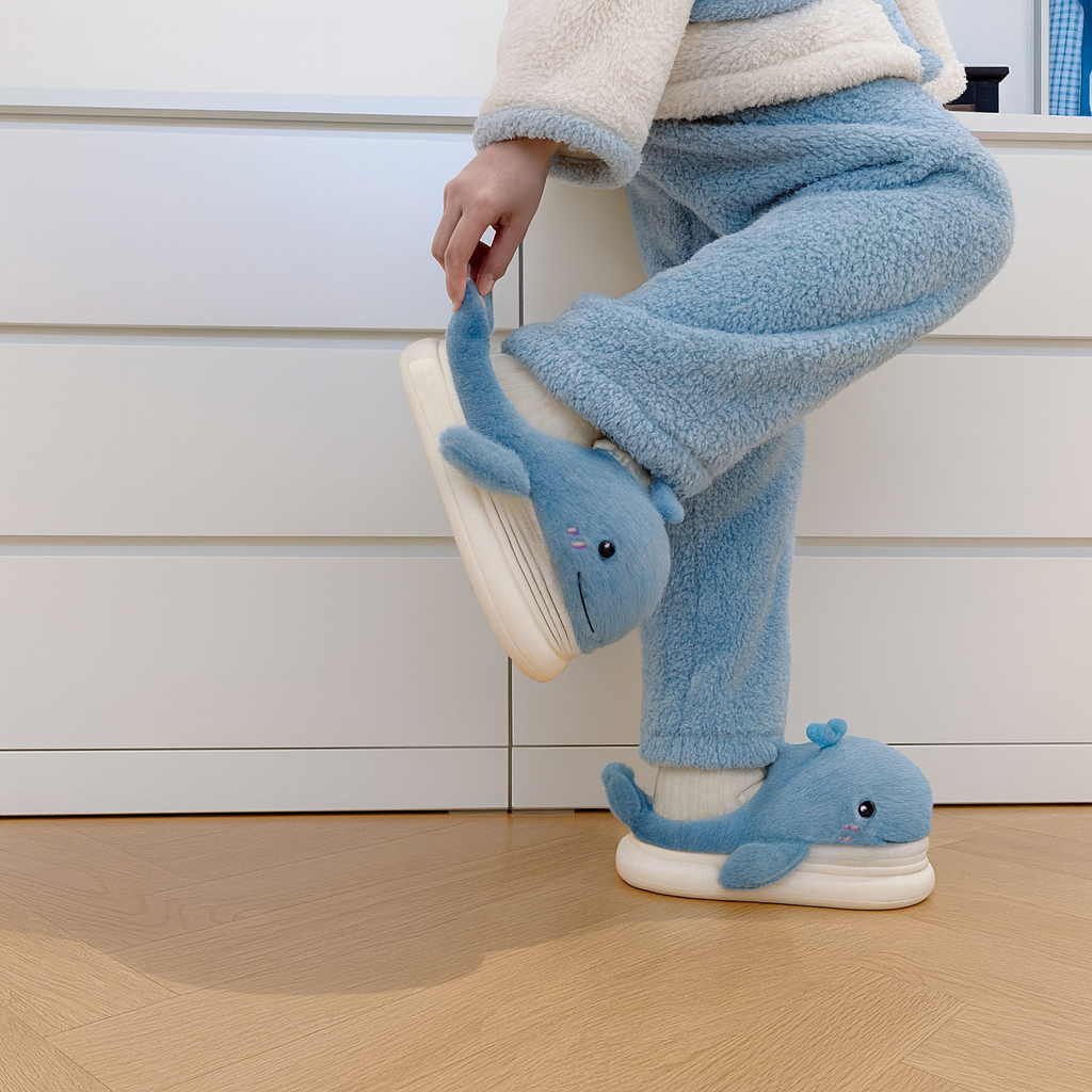 Whale Cozy Slippers